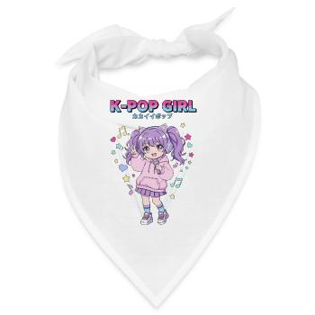 K-POP GIRL Anime Koreanische Musik Süße Kpop-Fans - Bandana - Weiß - Vorne