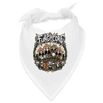 Fungi Core Pilz Rock Band Motiv - Bandana - Weiß - Vorne