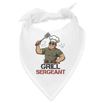 Grill Sergeant Lustiger BBQ Grillchef - Bandana - Weiß - Vorne