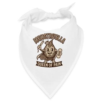 Menstruella Queen of Pain – Vintage 30s Cartoon - Bandana - Weiß - Vorne