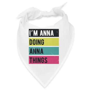 Ich bin Anna Doing Anna Things Retro Colors - Bandana - Weiß - Vorne