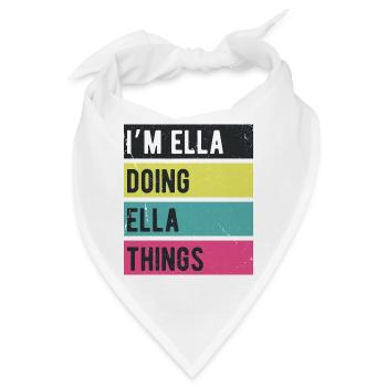 Ich bin Ella, die Ella-Dinge Retro-Farben machen - Bandana - Weiß - Vorne