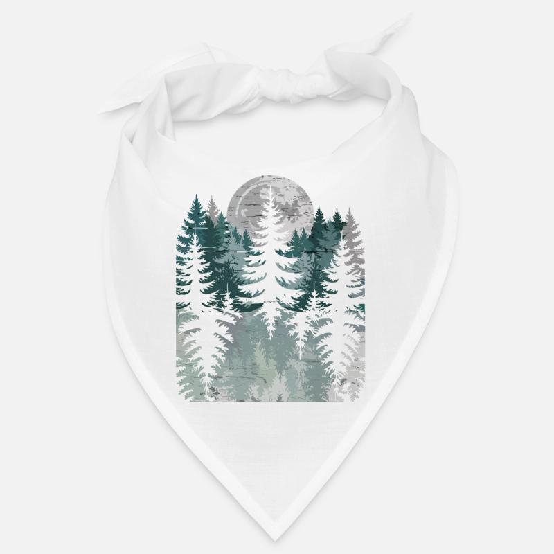 Night Forest Silhouette with Moon Bandana