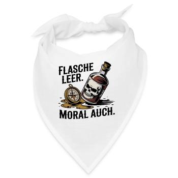  Flasche Leer Moral Auch Totenkopf Kompass Alkohol - Bandana - Weiß - Vorne