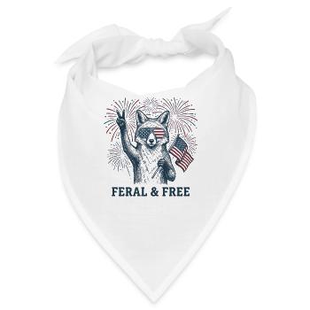 Wilder und freier Fuchs – Lustiger patriotischer F - Bandana - Weiß - Vorne