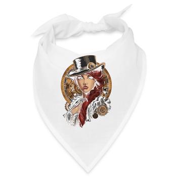 Steam Punk Schöne Frauen Steampunk - Bandana - Weiß - Vorne