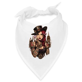 Steam Punk Schöne Frauen Steampunk - Bandana - Weiß - Vorne
