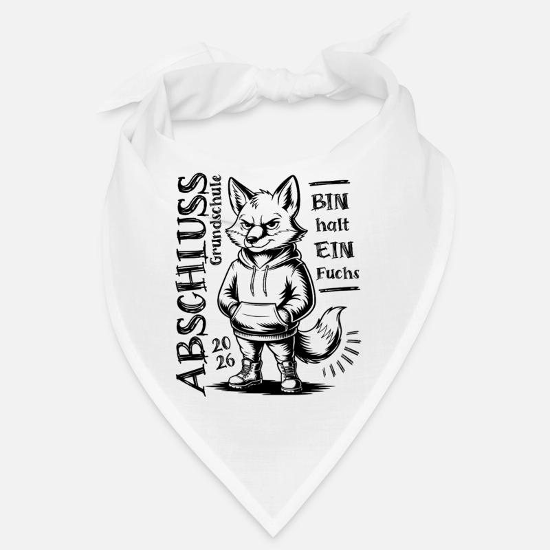 Grundschule Abschluss 2026 - Bin halt ein Fuchs - Bandana - Weiß