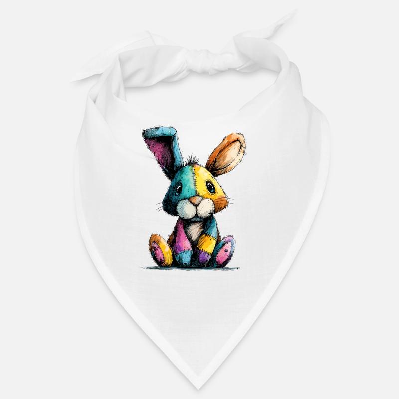 Patchwork Bunny Colorful Bandana