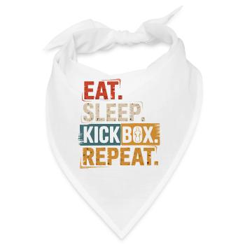 Eat Sleep Kickbox Repeat - Bandana - Weiß - Vorne