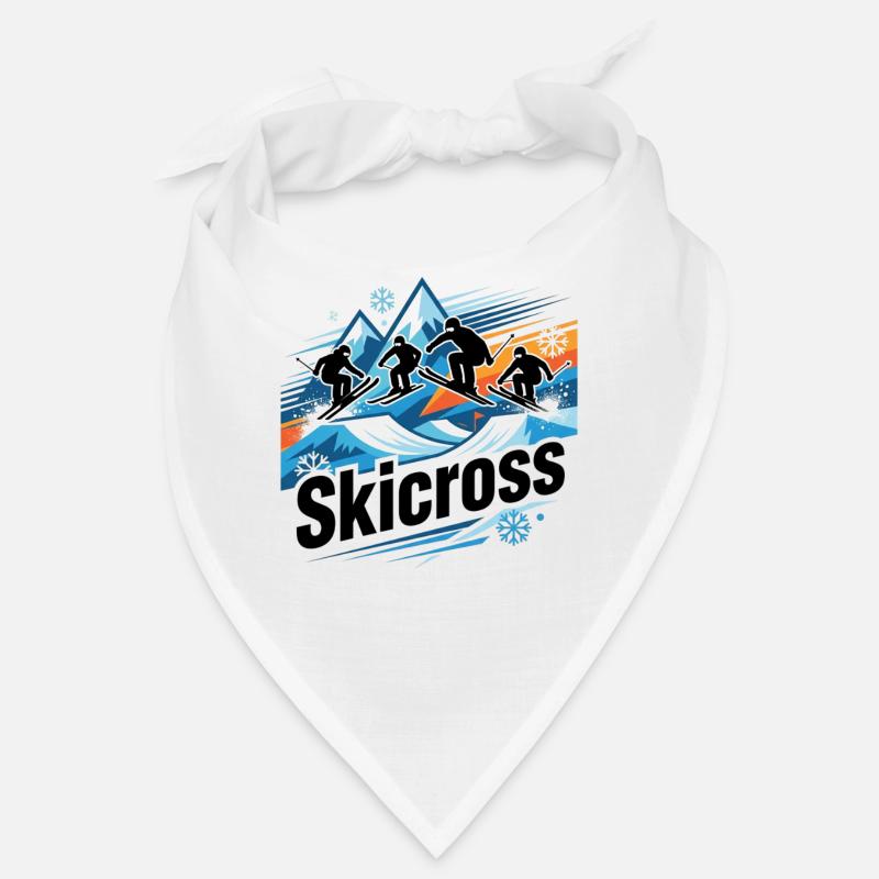 Action de course de skicross dans la neige Bandana