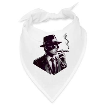 Noir Gentleman mit Zigarre - Bandana - Weiß - Vorne