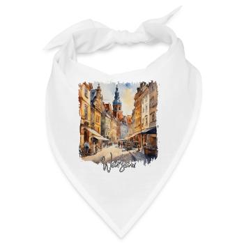 Warschauer Aquarell, Warschau, Polen - Bandana - Weiß - Vorne