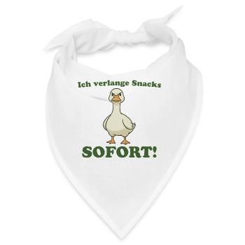 Wütende Gans: Ich verlange Snacks SOFORT! - Bandana - Weiß - Vorne