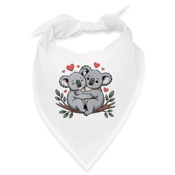 Koala Paar Liebe Valentinstag - Bandana - Weiß - Vorne