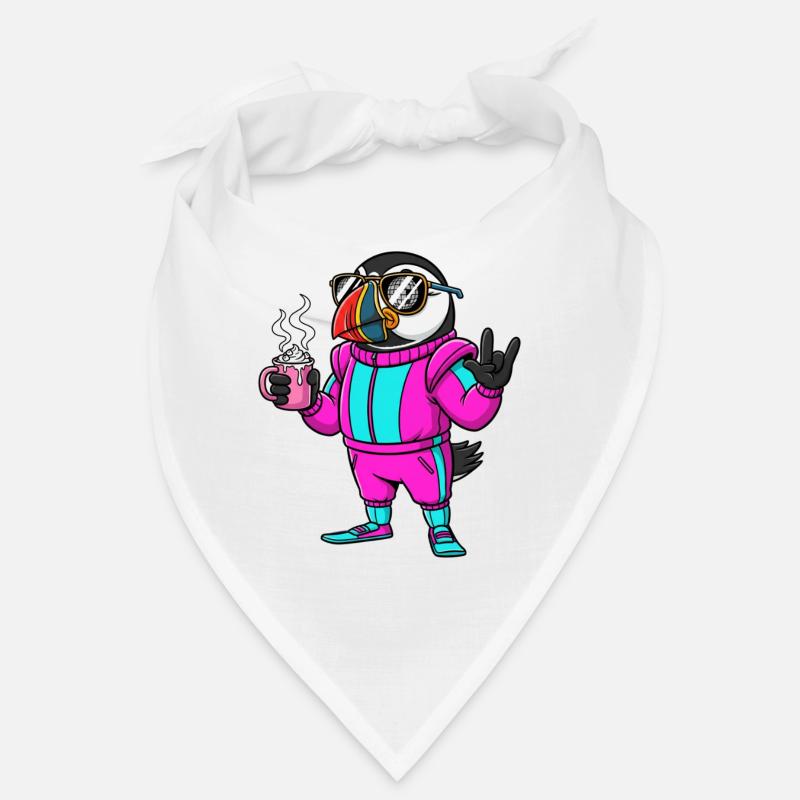 Oiseau élégant en combinaison de ski avec café Bandana