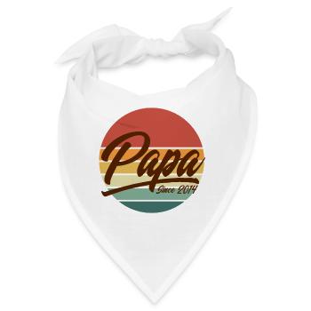 Papa seit 2014 Retro Sunset Vintage Vaterschaft - Bandana - Weiß - Vorne