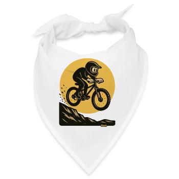 Biker Sprung über Felsen - Bandana - Weiß - Vorne
