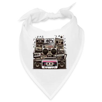 Kassetten-Ära Boombox Collage - Bandana - Weiß - Vorne