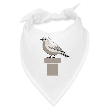 Möwe auf Block – Minimalistische Illustration - Bandana - Weiß - Vorne