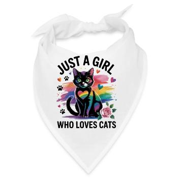 Nur ein Mädchen, das Katzen liebt - Bandana - Weiß - Vorne