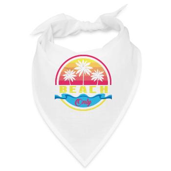 Beach Only Palmen Sunset Logo - Bandana - Weiß - Vorne