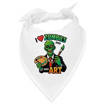 Zombie Kunst Maler mit Palette und Liebe - Bandana - Weiß - Vorne