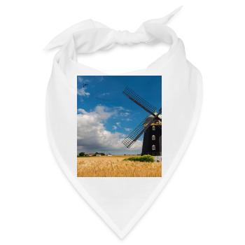Mühle zwischen goldenen Feldern - Bandana - Weiß - Vorne