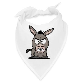 Wütender Esel Cartoon - Bandana - Weiß - Vorne