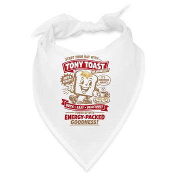 Retro 50er Jahre Frühstückstoast - Bandana - Weiß - Vorne
