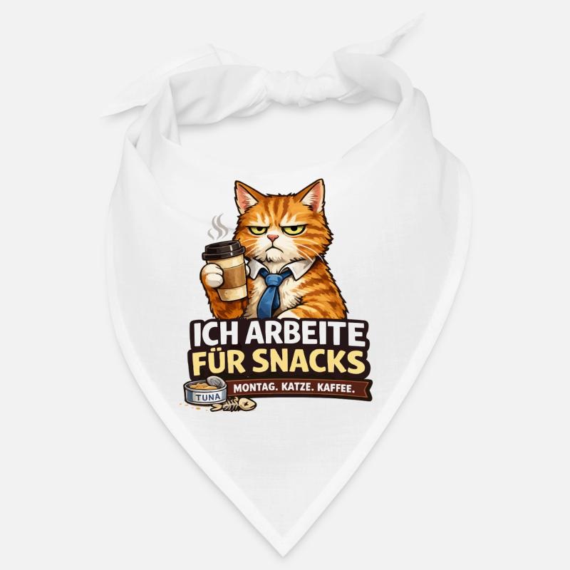 Je travaille pour Snacks – Office Cat Bandana