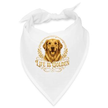 Life is Golden: Golden Retriever - Bandana - Weiß - Vorne