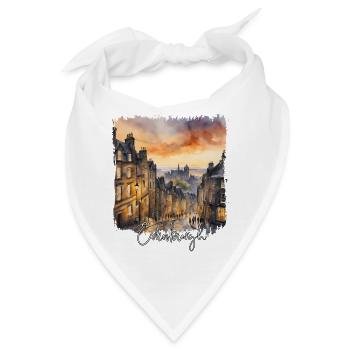 Edinburgh Schottland, Edinburgh Aquarell - Bandana - Weiß - Vorne