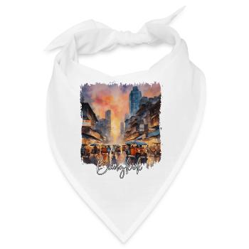 Bangkok, Thailand, Bangkok Aquarell - Bandana - Weiß - Vorne