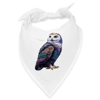 Schneeeule Weiße Eule Kauz Uhu Owl Schnee Eulen - Bandana - Weiß - Vorne