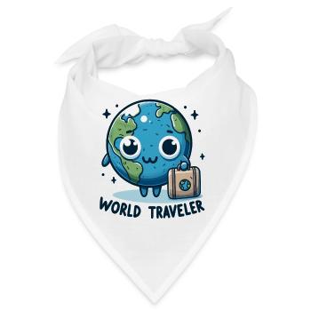 Weltkugel Abenteuer Cartoon - Bandana - Weiß - Vorne
