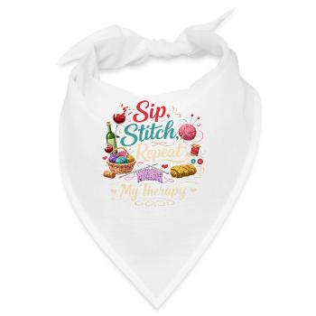 Sip Stitch Repeat Therapie - Bandana - Weiß - Vorne