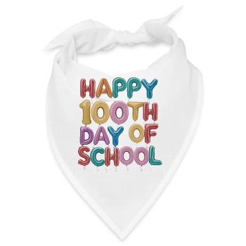 Hundertster Schultag Ballon-Design - Bandana - Weiß - Vorne