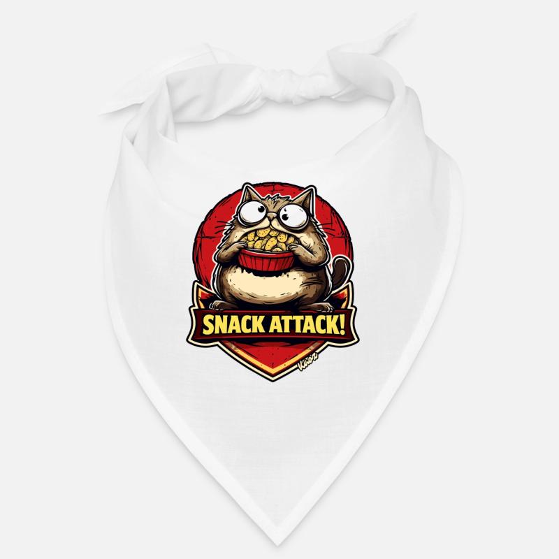 Snack attack cat with popcorn Bandana