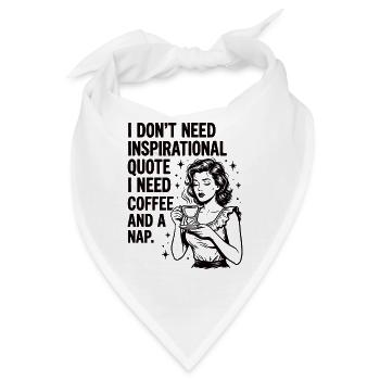 Echte Kaffeeliebe Nickerchen Statement - Bandana - Weiß - Vorne
