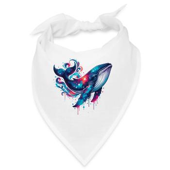 Galaxie Wal Wasserfarben-Print - Bandana - Weiß - Vorne