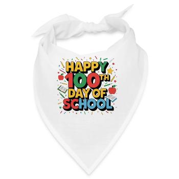 Fröhlicher 100. Schultag - Bandana - Weiß - Vorne