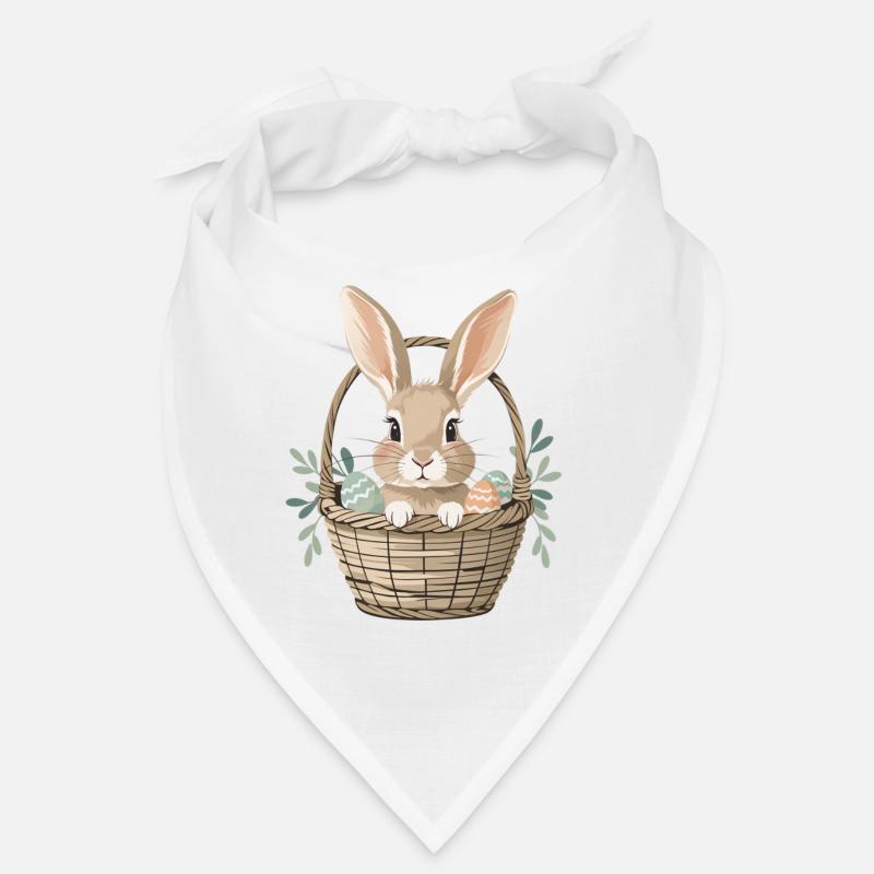 Happy Easter bunny in basket Bandana