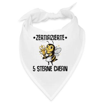 Beste Arbeitgeberin Zertifizierte 5 Sterne Chefin - Bandana - Weiß - Vorne