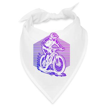 Lustiges Mountainbike Motiv - Bandana - Weiß - Vorne