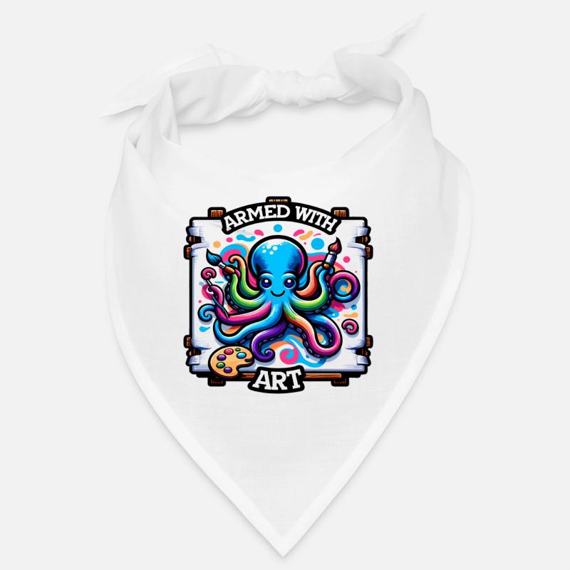 Art Octopus with Paint Stains Bandana