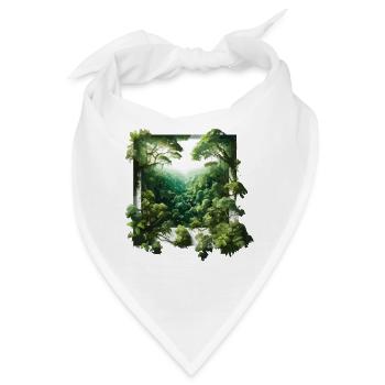 Fenster zum Dschungelgrün - Bandana - Weiß - Vorne