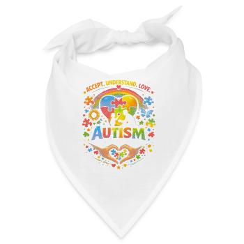 Autismus Akzeptanz Herz Puzzle - Bandana - Weiß - Vorne