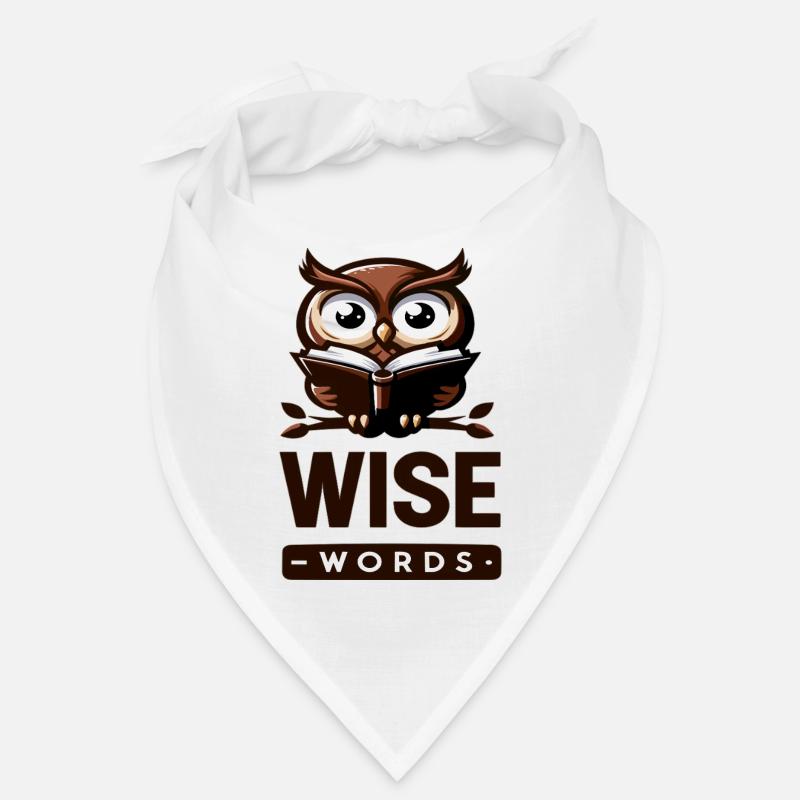 Weise Eule mit Buch – Wörter Bandana