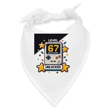 Level 67 Tage Schule freigeschalteter Pixel Gamer - Bandana - Weiß - Vorne